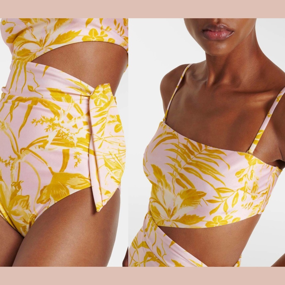 NWT ZIMMERMANN [ 2-4 US ] Golden Floral Print Scarf Tie One-Piece Swimsuit U1934 - Picture 2 of 12